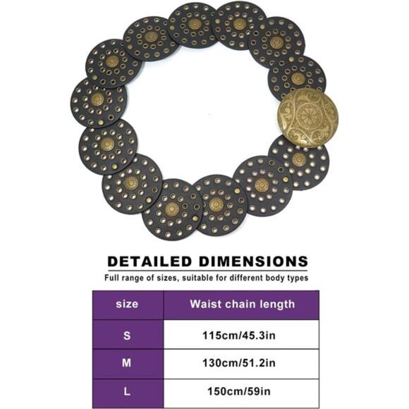 Wide Disc Western Leather Waist Belt Boho Cowgirl Concho Rodeo Texas Ranch Horse - Picture 6 of 7